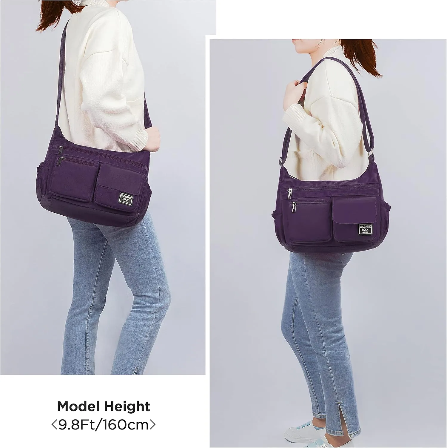 VOLGANIK ROCK Crossbody Bags for Women RFID Lightweight Travel Shoulder Bag Waterproof Nylon purses and handbags Pocketbook