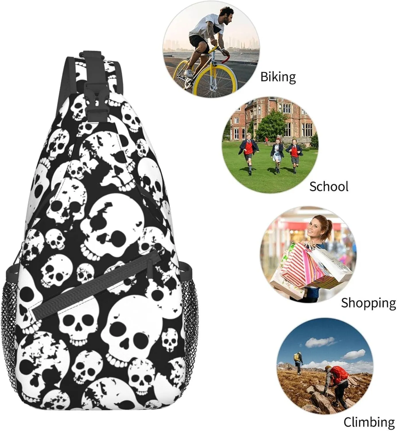 VOOHDDY Sling Bag For Women Men Travel Hiking Backpack Crossbody Shoulder Chest Bags Casual Daypack Sport