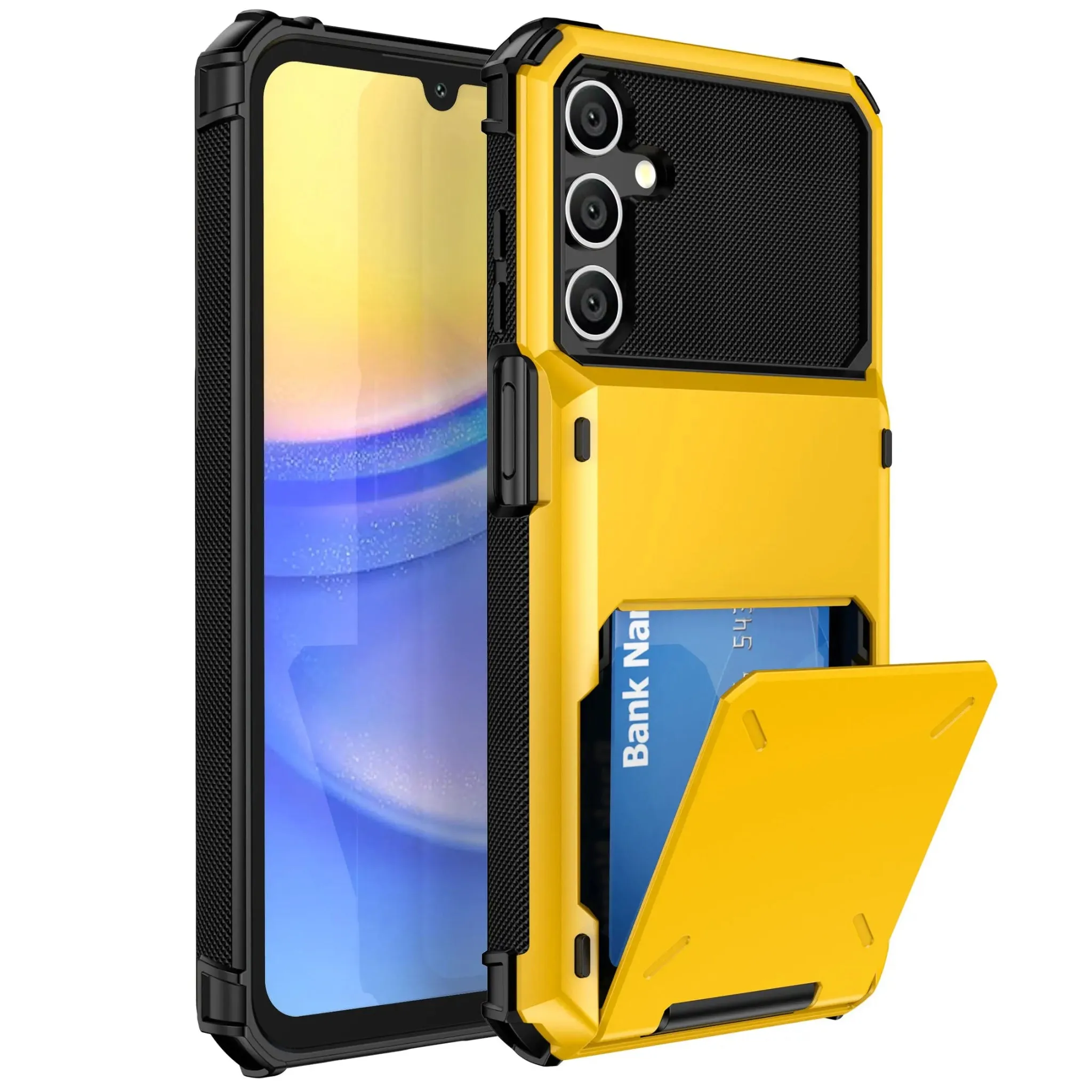 Wallet 4-Card Holder Phone Case | Galaxy A55 A35 A25 | Dual Layer Heavy Duty Shockproof