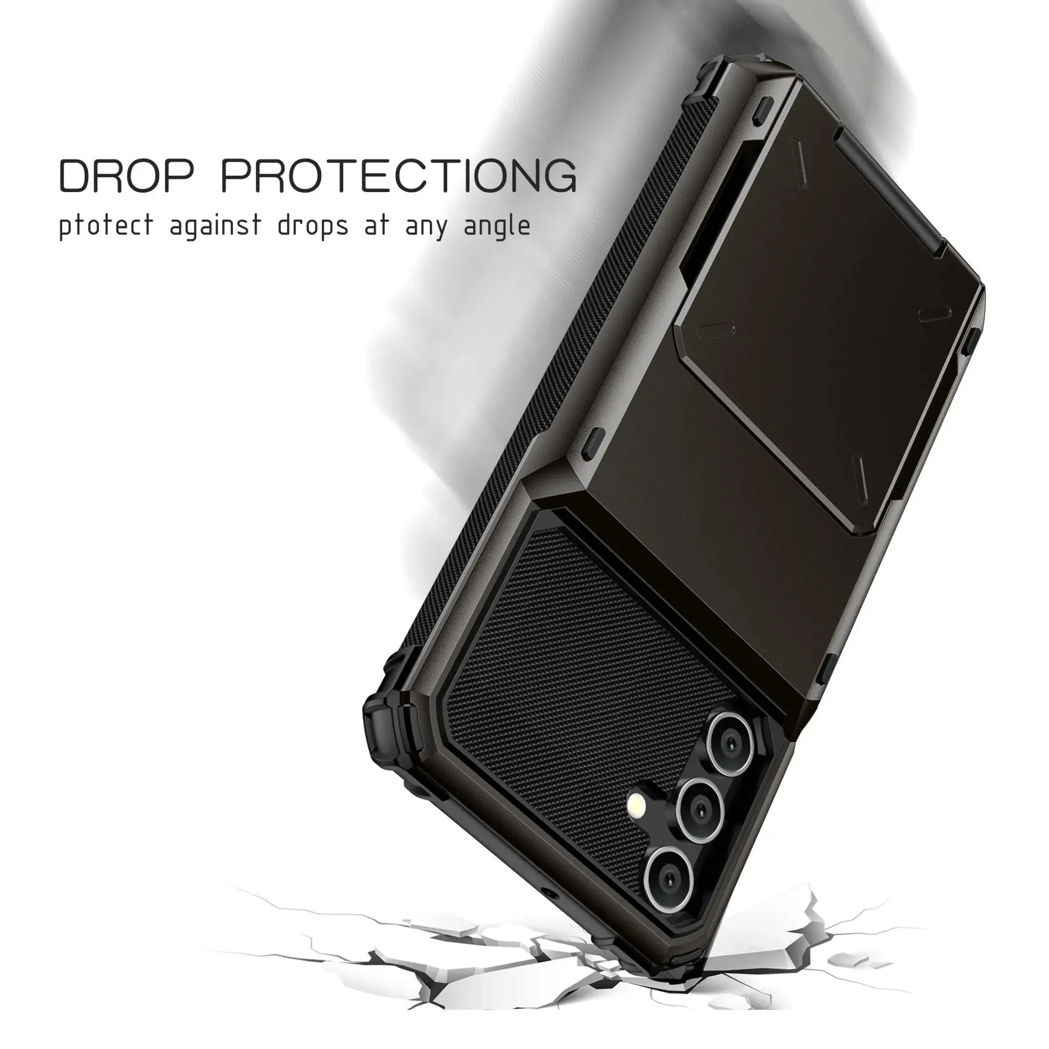 Wallet 4-Card Holder Phone Case | Galaxy A55 A35 A25 | Dual Layer Heavy Duty Shockproof