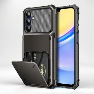Wallet 4-Card Holder Phone Case | Galaxy A55 A35 A25 | Dual Layer Heavy Duty Shockproof