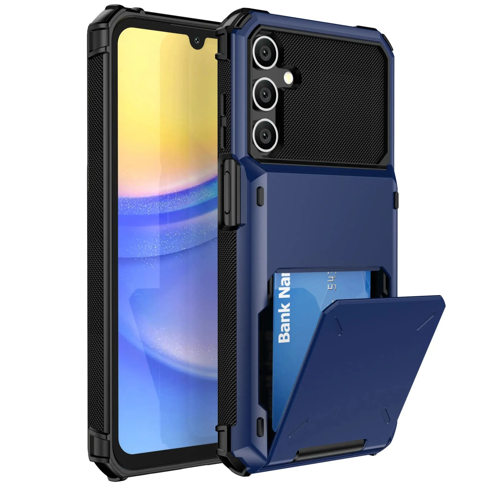 Wallet 4-Card Holder Phone Case | Galaxy A55 A35 A25 | Dual Layer Heavy Duty Shockproof