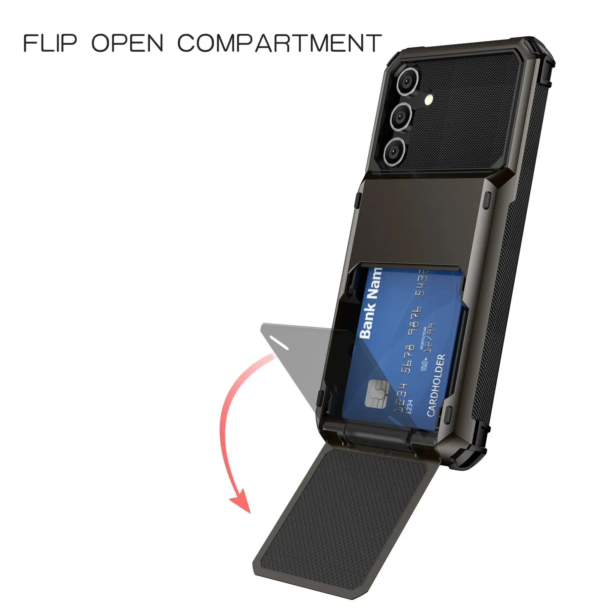 Wallet 4-Card Holder Phone Case | Galaxy A55 A35 A25 | Dual Layer Heavy Duty Shockproof