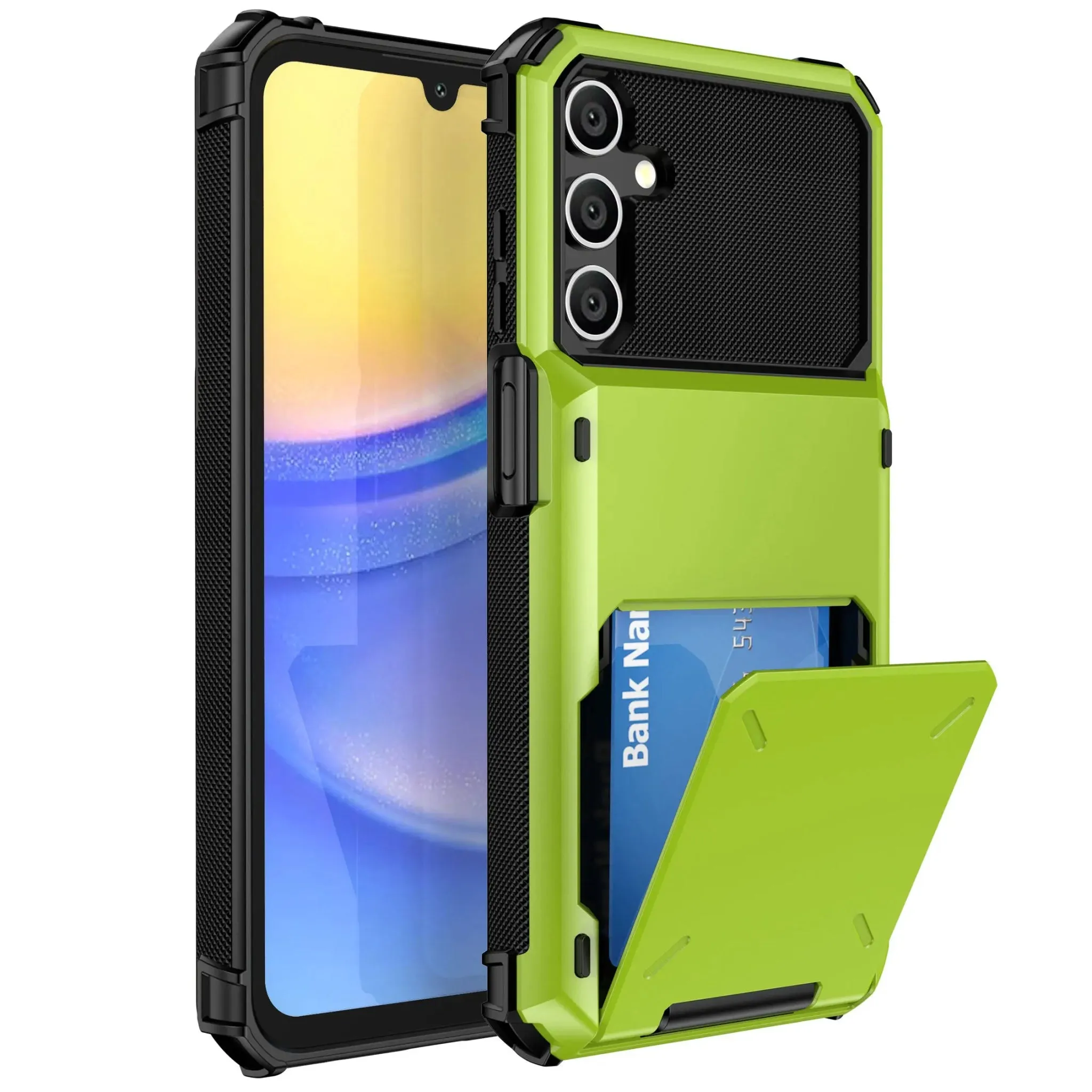 Wallet 4-Card Holder Phone Case | Galaxy A55 A35 A25 | Dual Layer Heavy Duty Shockproof
