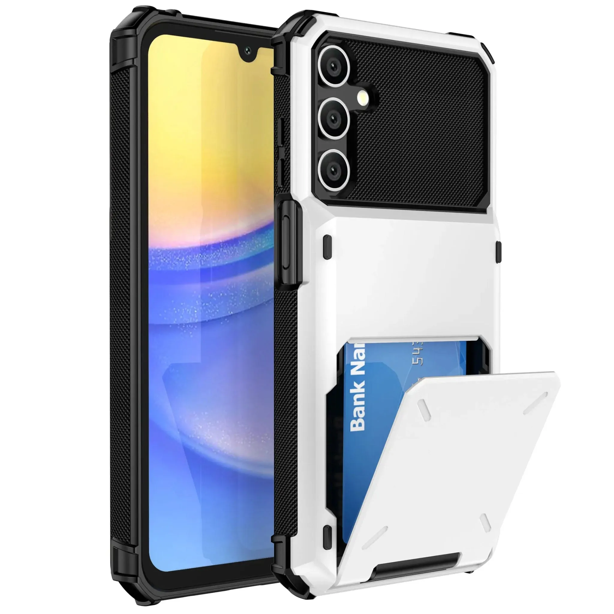 Wallet 4-Card Holder Phone Case | Galaxy A55 A35 A25 | Dual Layer Heavy Duty Shockproof