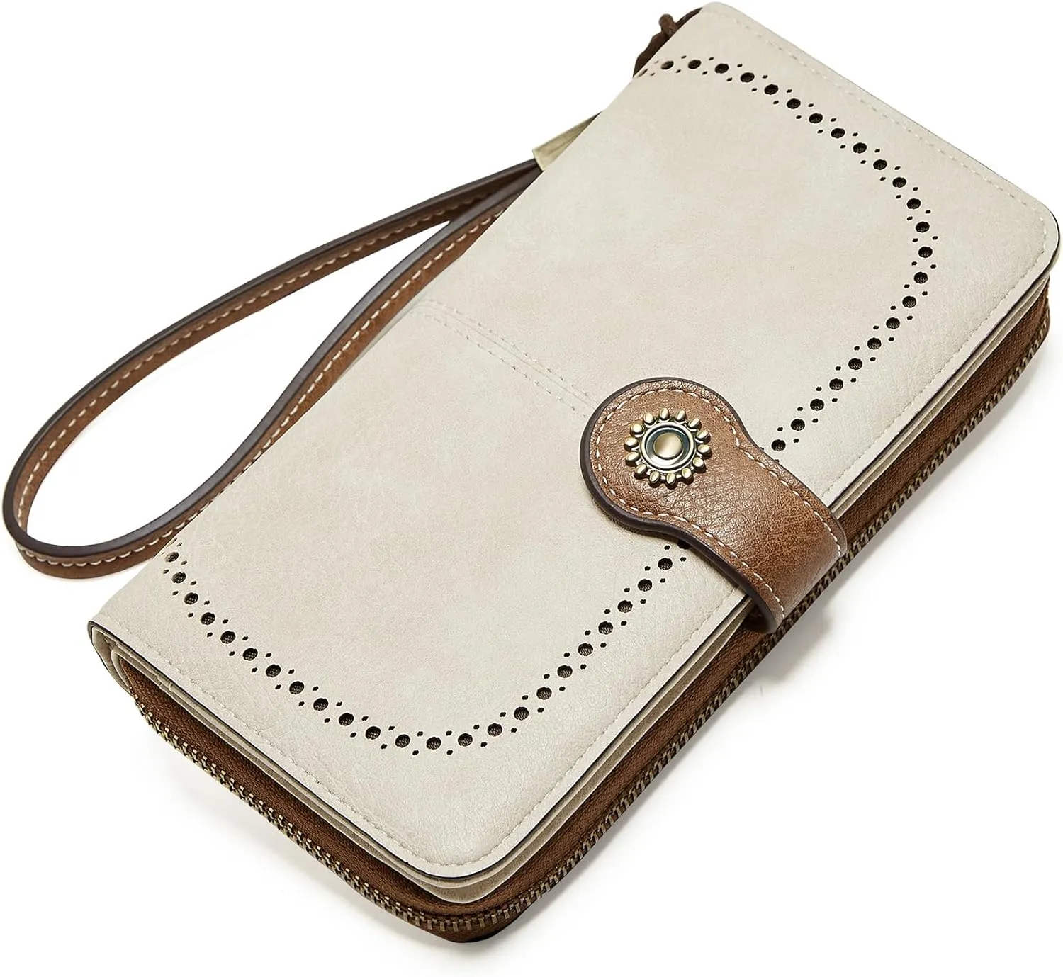 Wallet for Women RFID Blocking Leather Large Capacity Card Holder Ladies Phone Clutch Travel Long Purse Wristlet