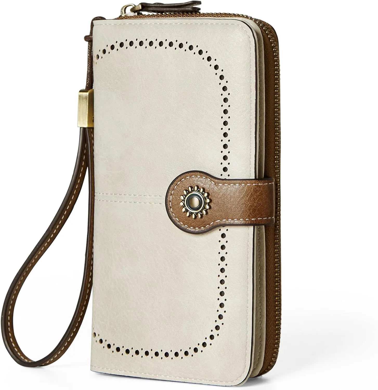 Wallet for Women RFID Blocking Leather Large Capacity Card Holder Ladies Phone Clutch Travel Long Purse Wristlet