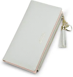 Wallet Women RFID Blocking Small Womens Wallet Leather Slim Phone Clutch Long Coin Purse Travel Zipper Pocket Credit Card Holder for Women Ladies