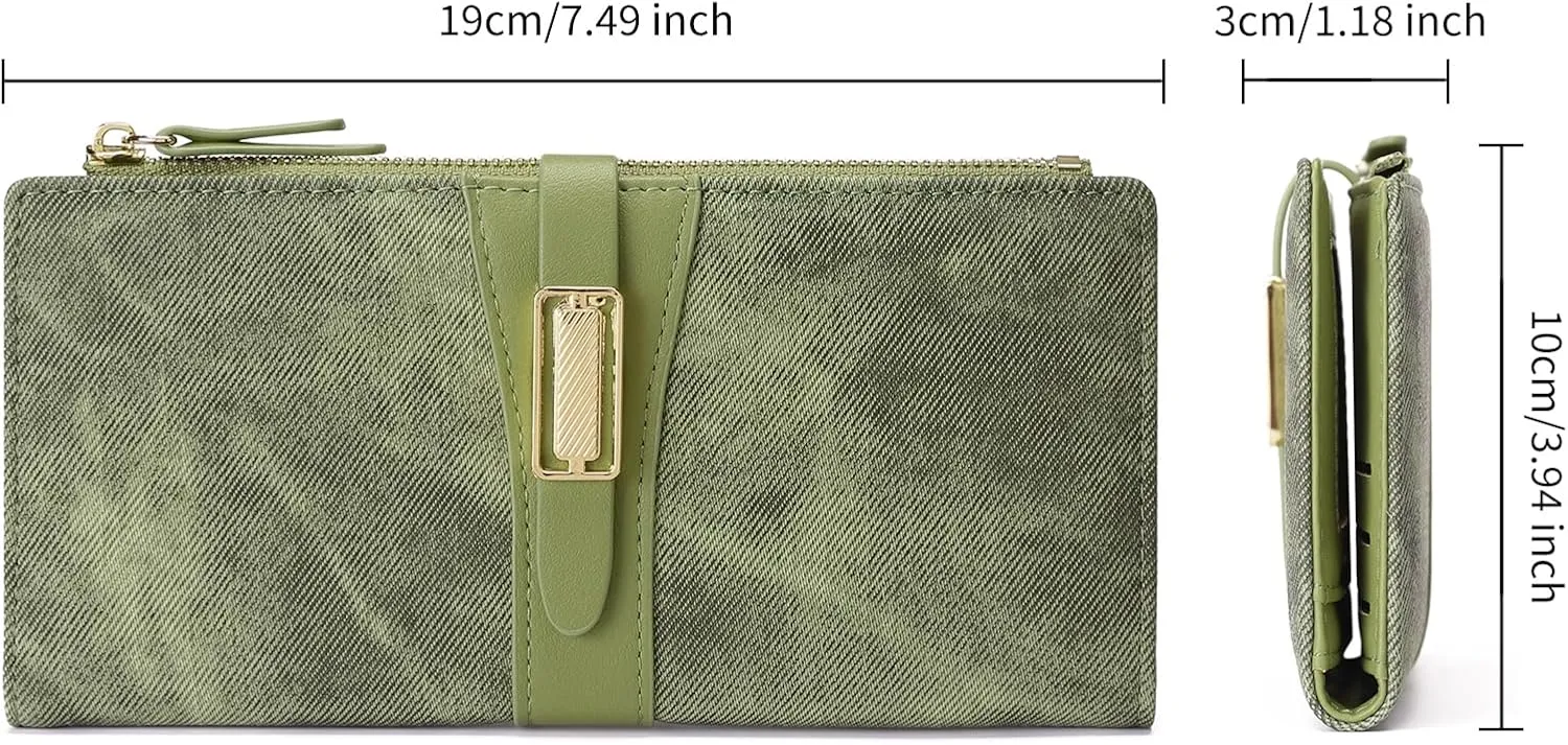 Wallets for Women Leather Large Size RFID Blocking Bifold Multi Card Wallet Case Credit Card Holder for Women with Zipper Pocket