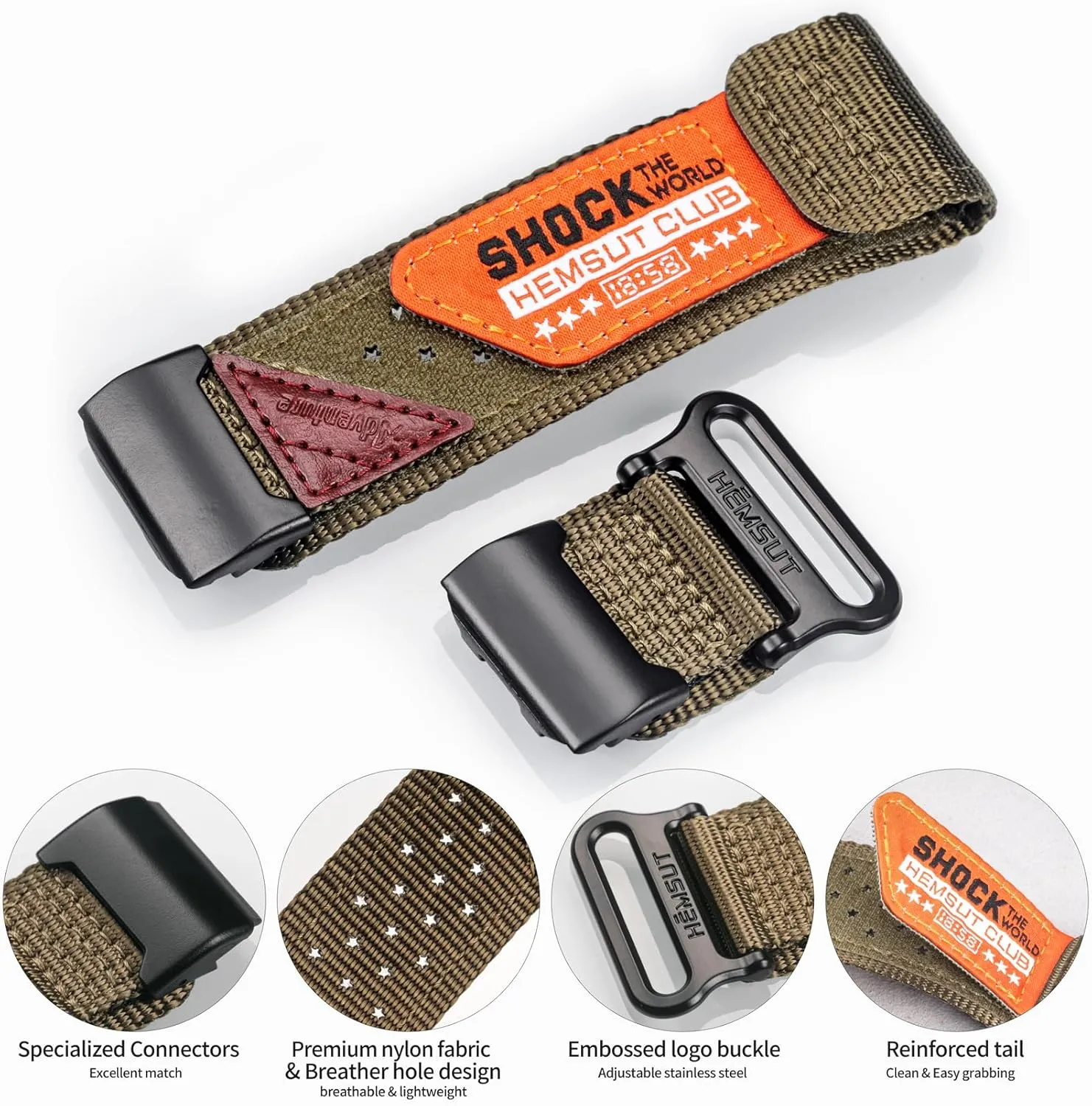 Watch Band Strap for Casio G-shock GG-1000/GWG-100/GSG-100,Super Rugged Nylon Sports Strap