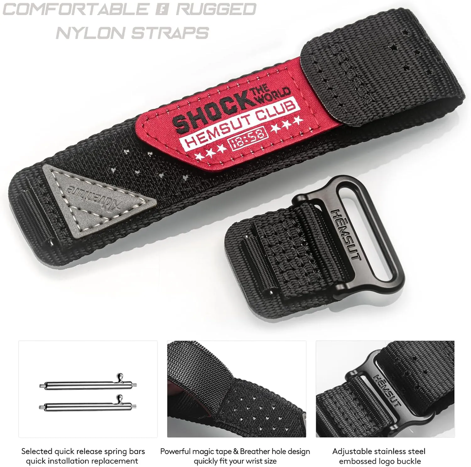 Watch Band Strap for Casio Mens G-Shock DW-5600/5700/6900/8900,GA-100,GW-6900,GAX100,GD100/110/120 Upgraded Buckles 16MM Nylon Watch Band