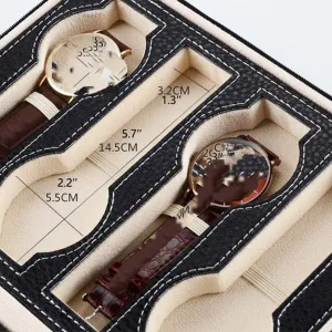Watch Box Holder Portable PU Leather Display Case Storage Organizer