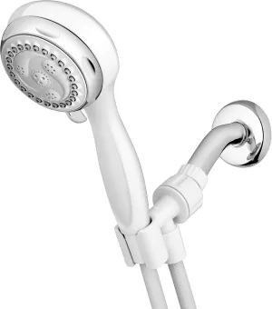 Waterpik 6-Mode Hand Held Shower Head, Power Spray with 5-Foot Hose, Classic White Finish, DIY Easy Installation, NVL-651E