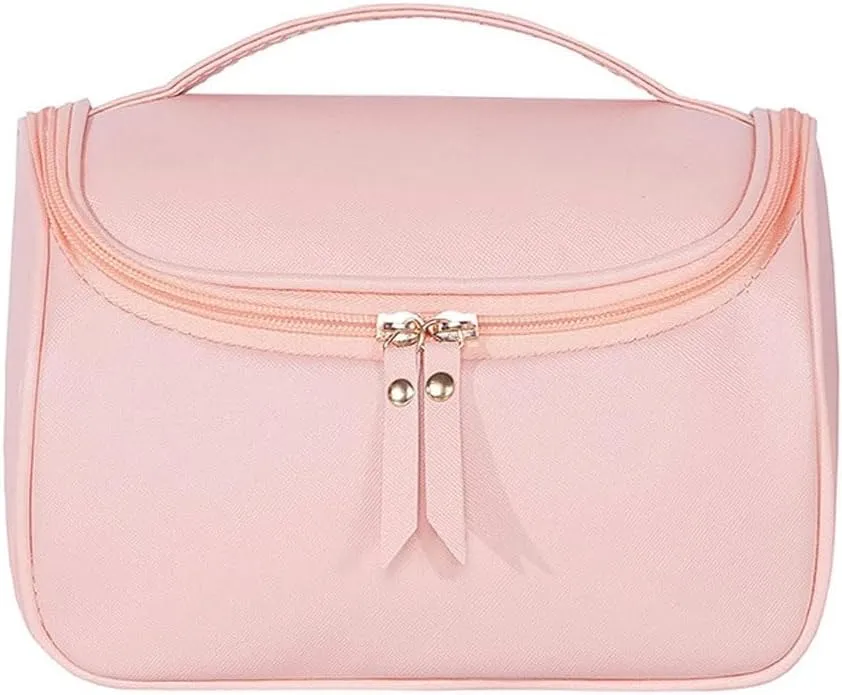 Waterproof leather portable makeup bag with metal pull PU cosmetic storage bag zipper bag