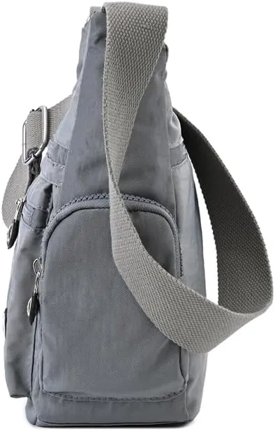 Waterproof Nylon Crossbody Bag for Women Mulit-Pockets Shoulder Bag Travel Purses and Handbag