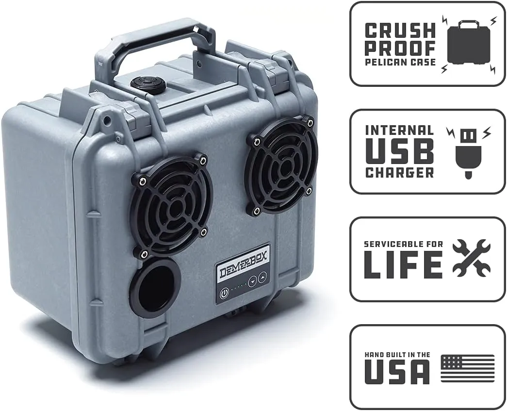 Waterproof, Portable, and Rugged Outdoor Bluetooth Speakers. Loud Sound, Deep Bass, 40  hr Battery Life, Dry Box   USB Charging, Multi-Pairing Party Mode. Built to Last (Jetport Silver, DB2)
