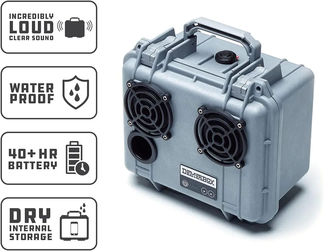 Waterproof, Portable, and Rugged Outdoor Bluetooth Speakers. Loud Sound, Deep Bass, 40  hr Battery Life, Dry Box   USB Charging, Multi-Pairing Party Mode. Built to Last (Jetport Silver, DB2)
