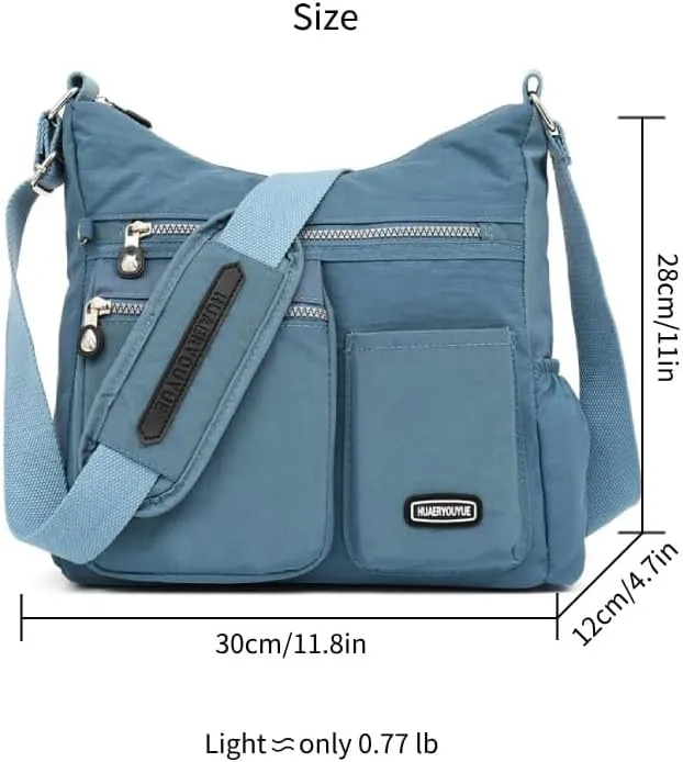 Waterproof Shoulder Bag Nylon Crossbody Bag for Women Travel Purses and Handbag Large Capacity