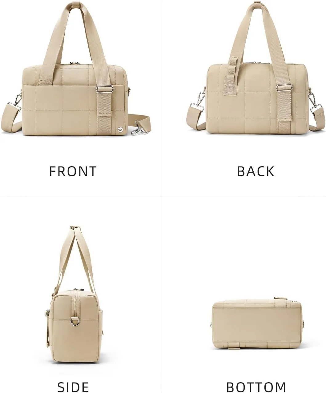 WESTBRONCO Small Puffer Crossbody Bags for Women, Mini Puffy Quilted Gym Bag Lightweight Tote Bag with Zipper Compartments