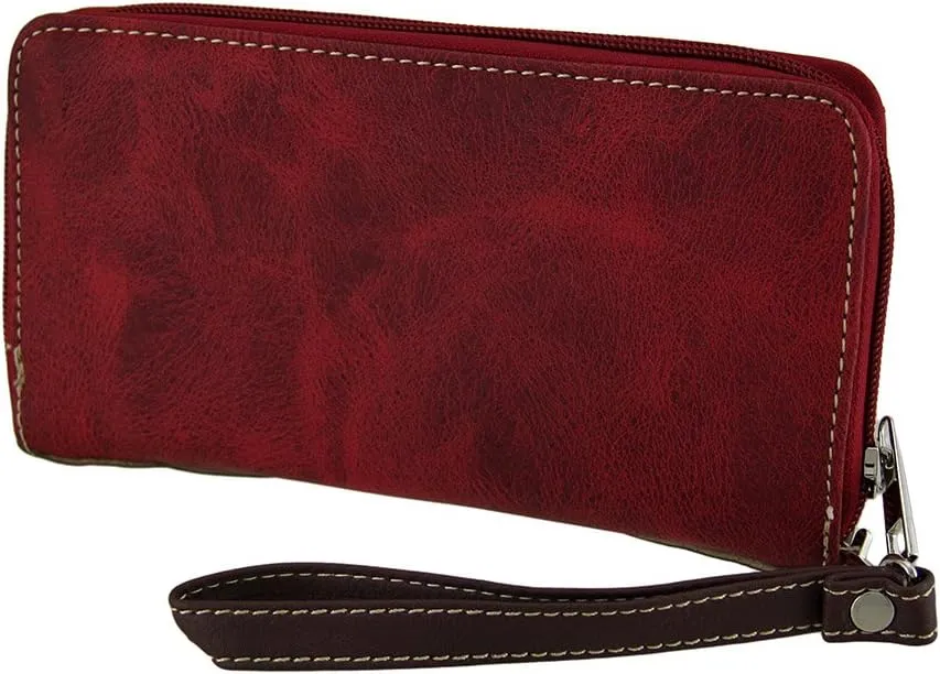 Western Embroidered Concealed Carry Purse/Wallet Set w/Rhinestone Cross