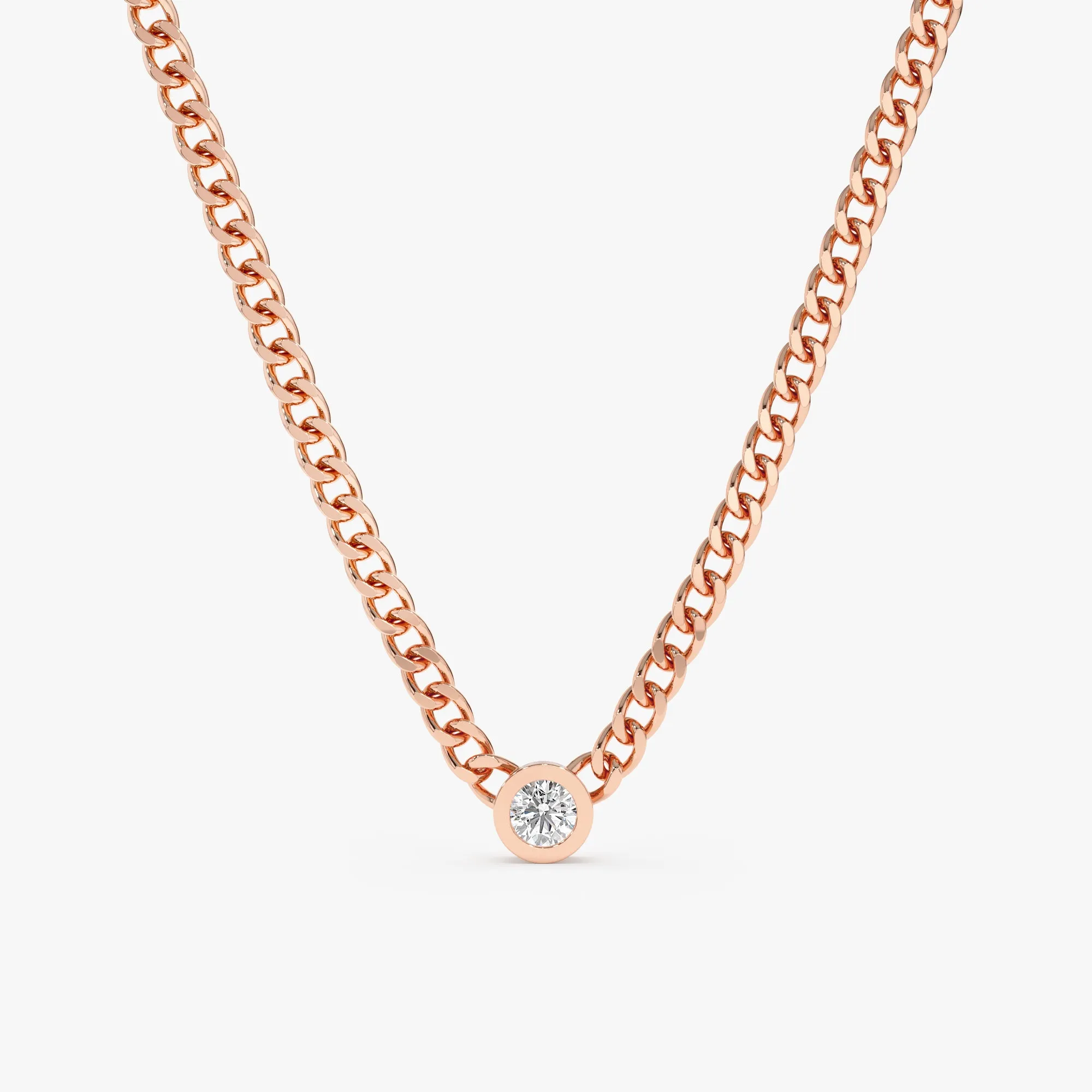 White Diamond Cuban Chain Necklace, Salma