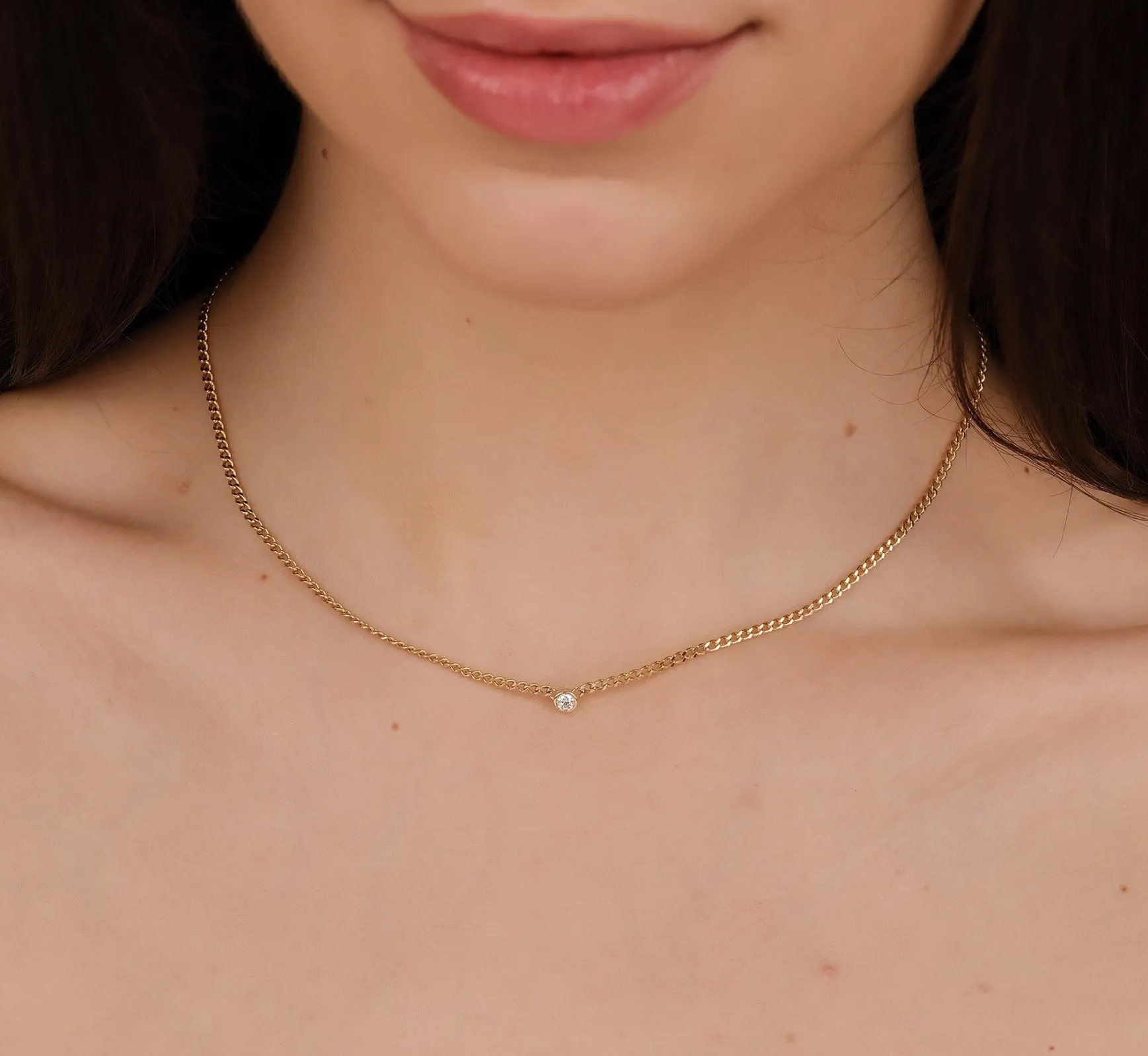 White Diamond Cuban Chain Necklace, Salma