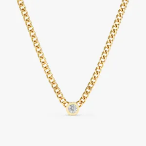 White Diamond Cuban Chain Necklace, Salma