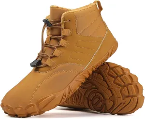 Winter Barefoot Hiking Boots, Men's Women's Hike Footwear, Five Finger Minimalist Shoes