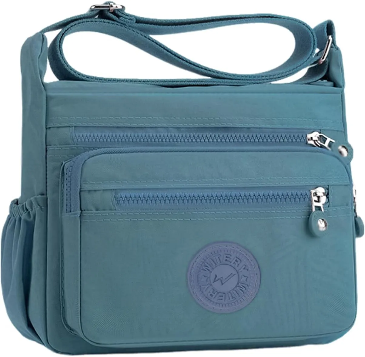 WITERY Nylon Crossboby Bag for Women - Waterproof Zipper Multi-pocket Travel Shoulder Bag Purse, Lightweight Messenger Bag