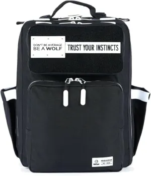 WOLFpak 15L Backpack (Alpha Black White Accents) Slim Everyday Carry Backpack for Men & Women, Water-Resistant Minimalist Daypack for Laptop & Travel