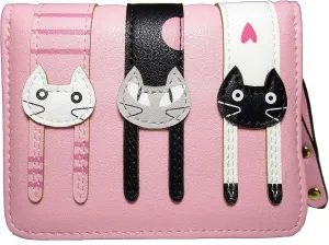 Women Cute Cat Wallet Coin Purse Bifold Wallet Clutch Bag