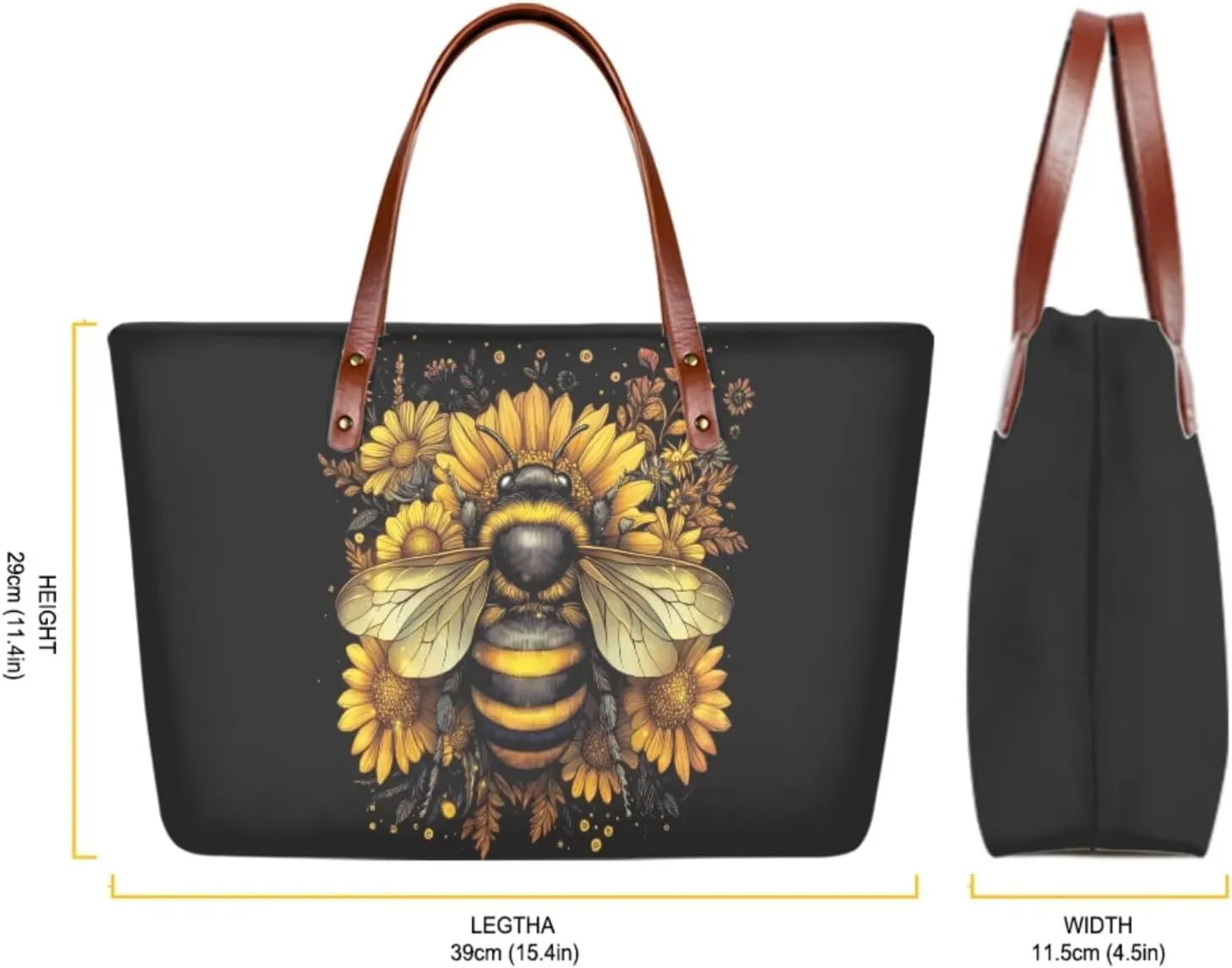 Women Handbag Purse Set Large Shoulder Bag 2 Pcs Top Handle Purse with PU Leather Wallet Set