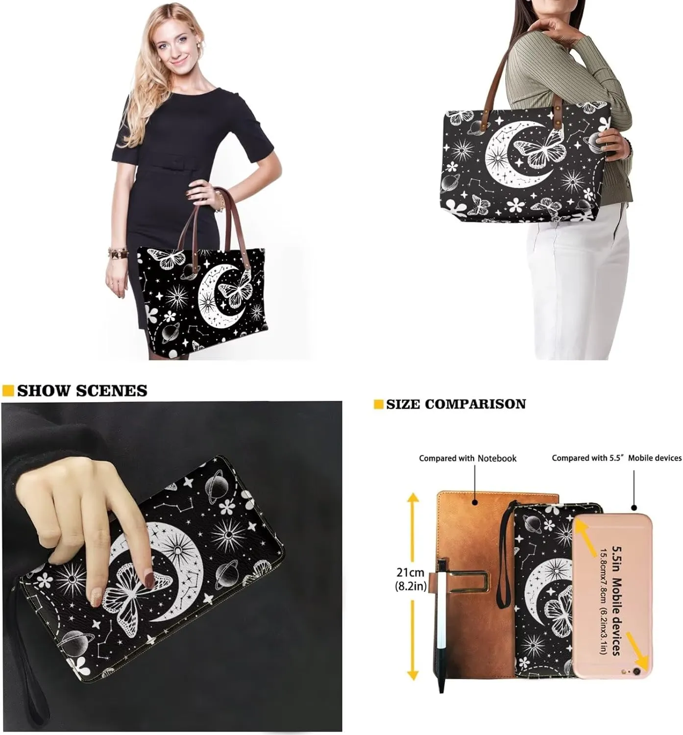 Women Handbag Wallet Combo,Portable Ladies Tote Bag Handbag,Top Handle Satchel Purse for Travel