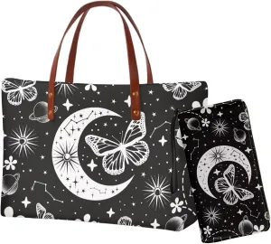 Women Handbag Wallet Combo,Portable Ladies Tote Bag Handbag,Top Handle Satchel Purse for Travel