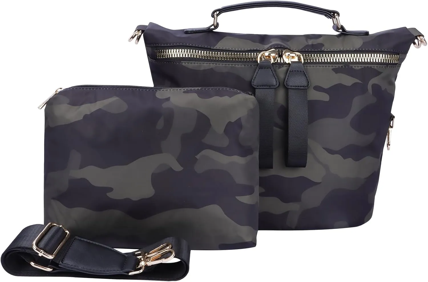 Women Nylon Crossbody Bag Large Capacity Lightweight Tote Bag Travel Shoulder Bag with Makeup Bag
