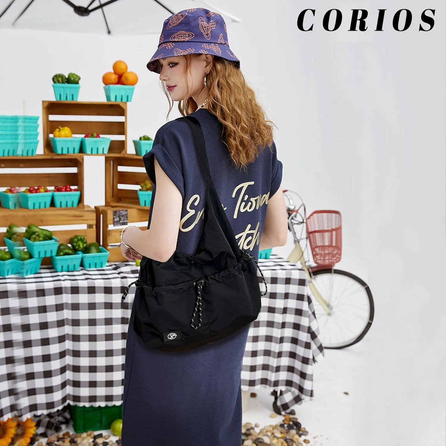 Women Nylon Shoulder Bag Waterproof Crossbody Bag Casual Handbag Lightweight Messenger Bag Top Handle Bag