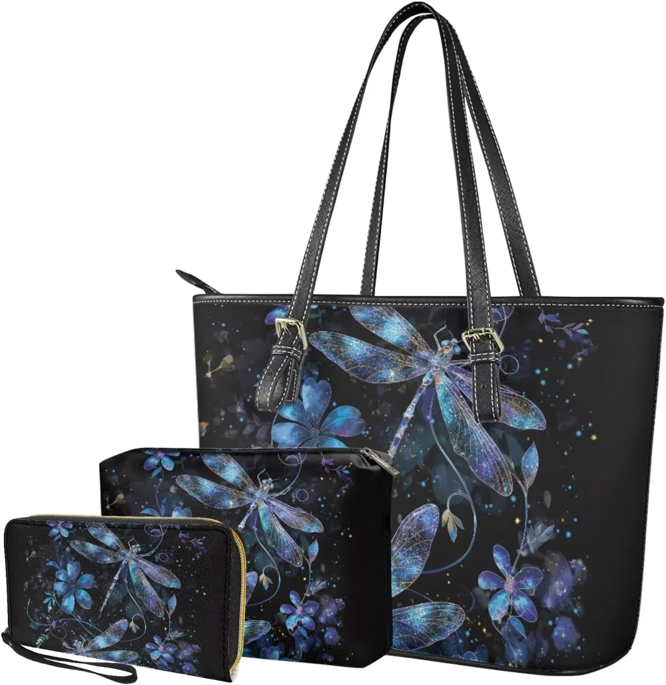 Women Purse Handbags Wallet Sets Leather Shoulder Tote Bag for Women,Top Handle Purse with Wrist Wallet Bag