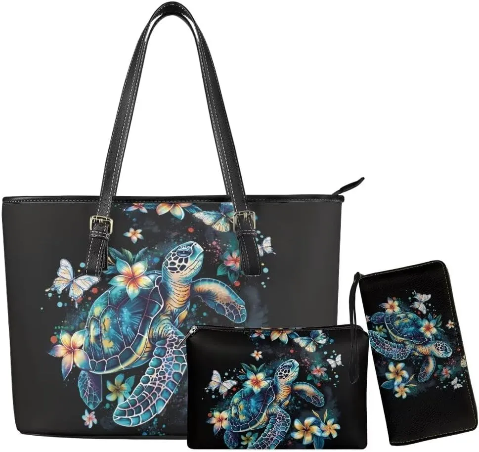Women Purse Handbags Wallet Sets Leather Shoulder Tote Bag for Women,Top Handle Purse with Wrist Wallet Bag