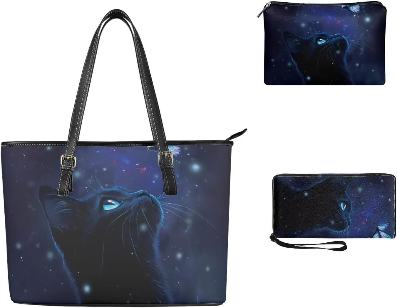 Women Purse Handbags Wallet Sets Leather Shoulder Tote Bag for Women,Top Handle Purse with Wrist Wallet Bag