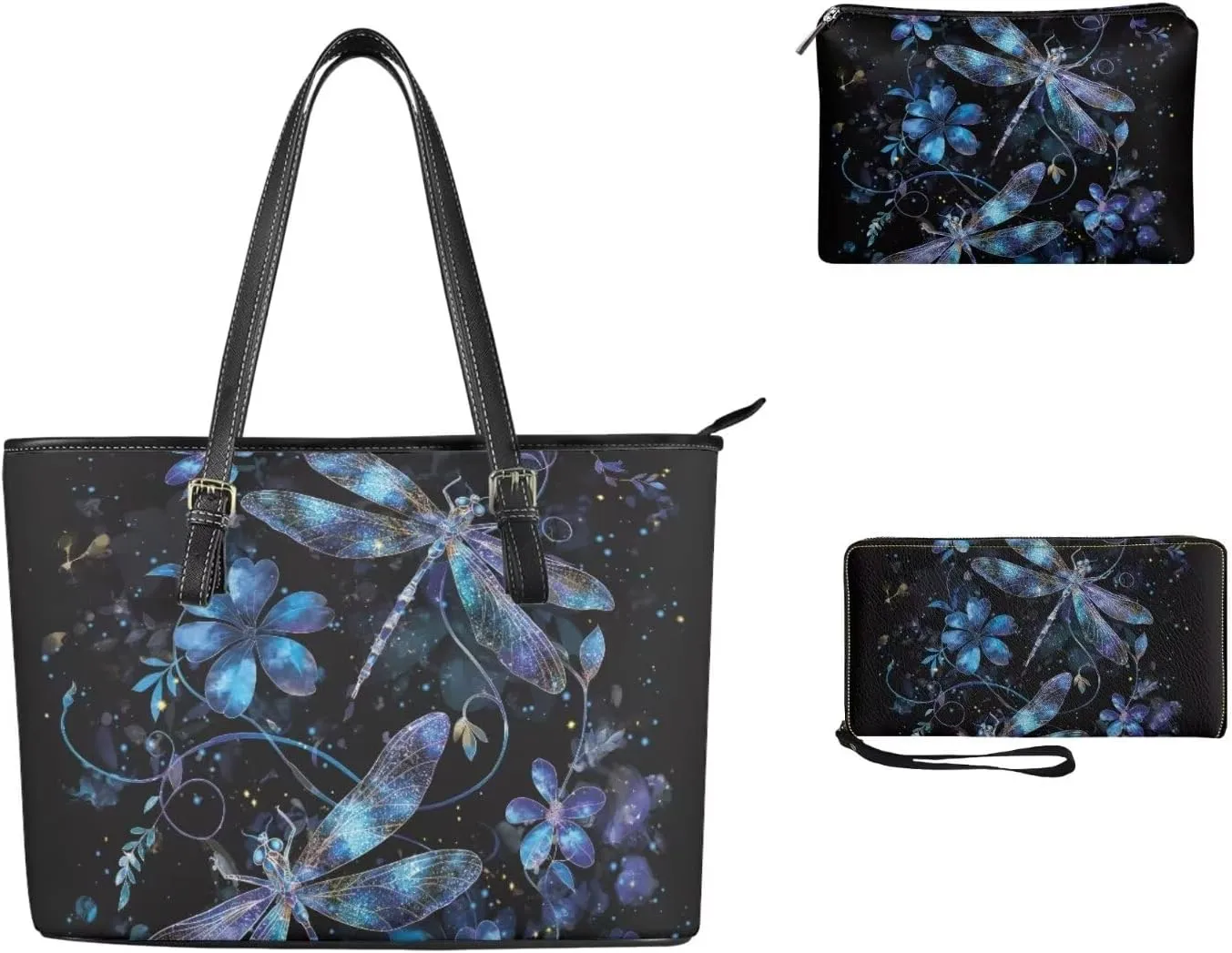 Women Purse Handbags Wallet Sets Leather Shoulder Tote Bag for Women,Top Handle Purse with Wrist Wallet Bag