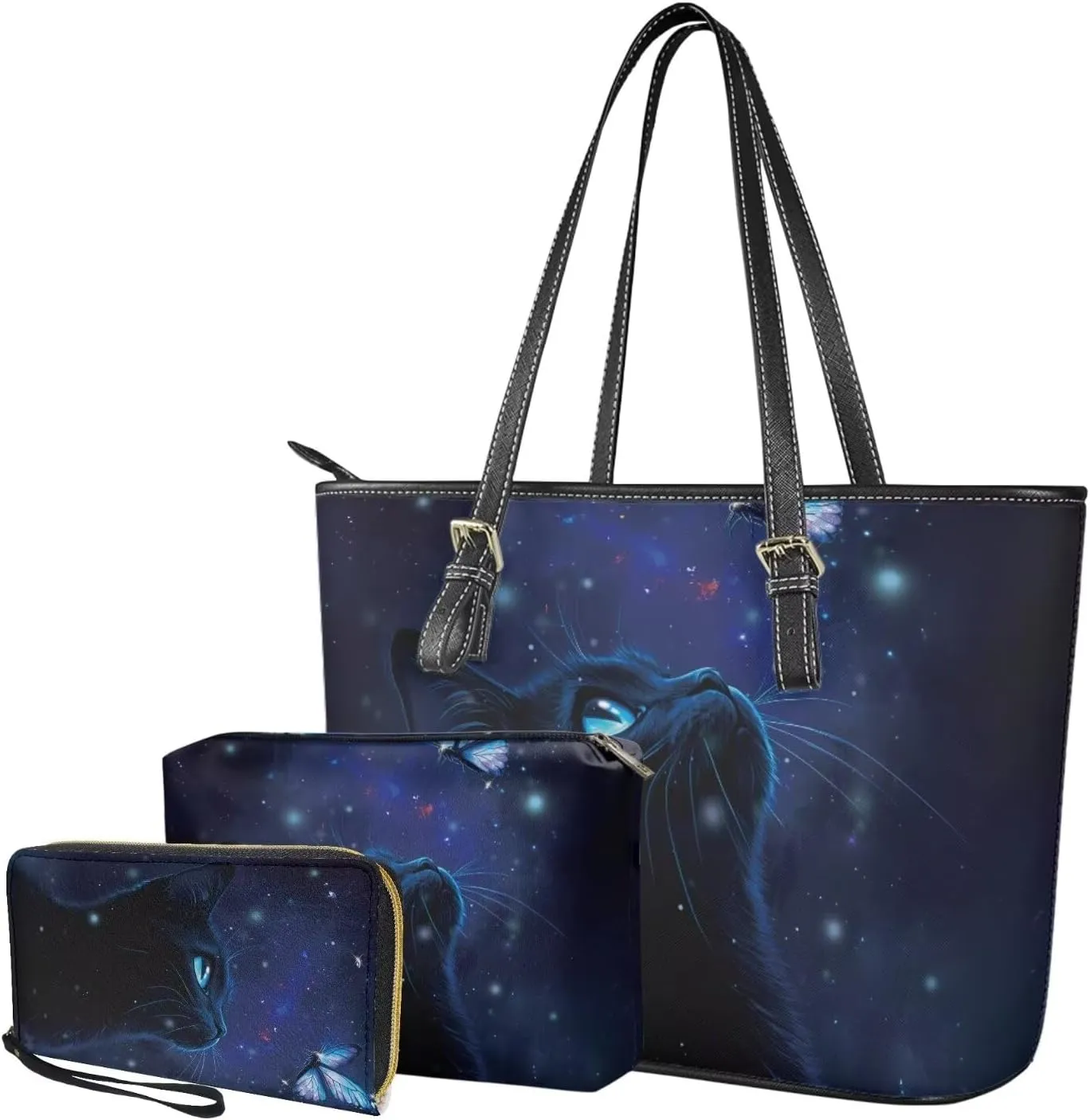 Women Purse Handbags Wallet Sets Leather Shoulder Tote Bag for Women,Top Handle Purse with Wrist Wallet Bag