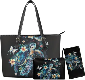 Women Purse Handbags Wallet Sets Leather Shoulder Tote Bag for Women,Top Handle Purse with Wrist Wallet Bag