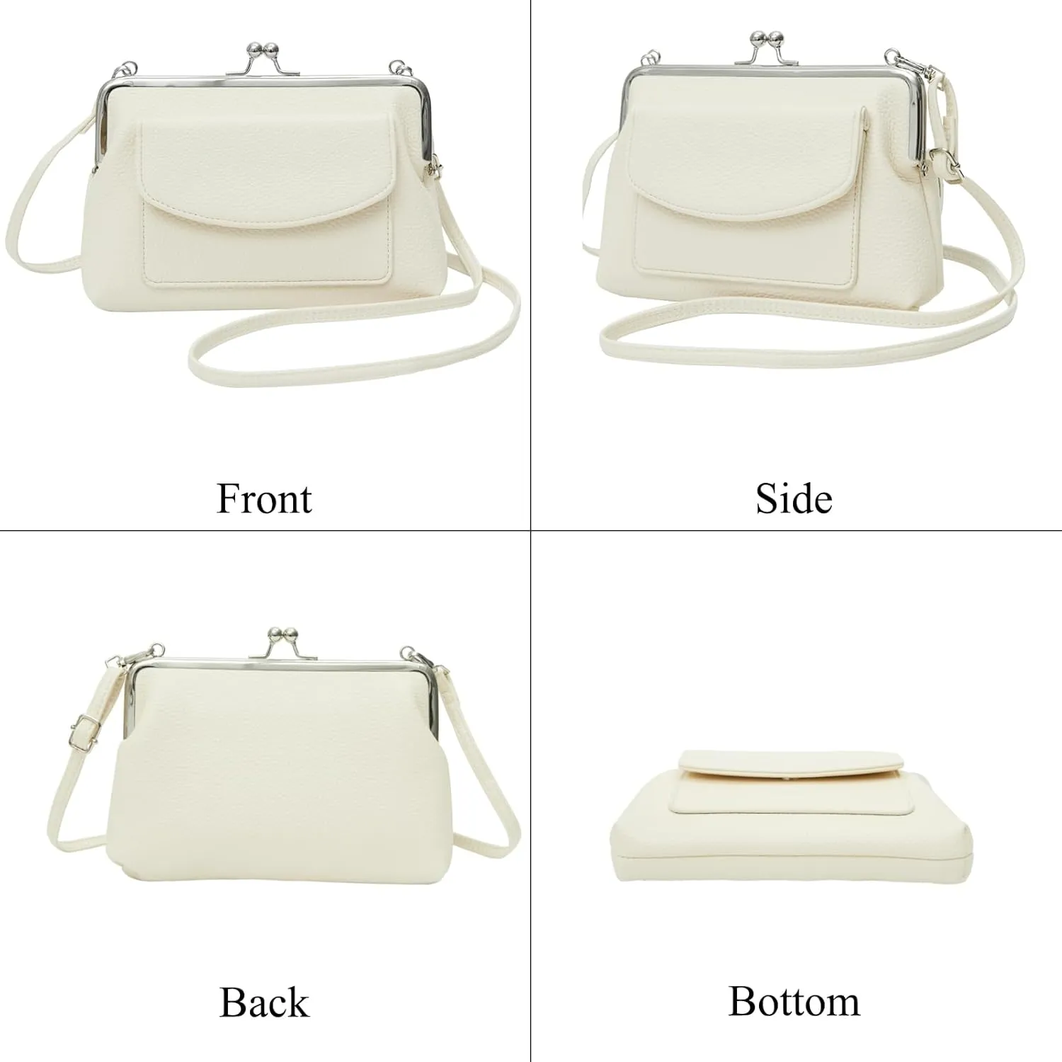 Women Small Shoulder Crossbody Bag Kiss Lock Fashion Designer Phone Purse