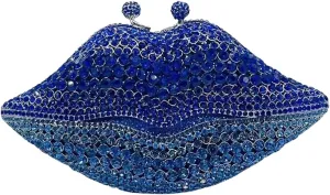 Women Sparkling Lip Evening Bag Rhinestone Clutch Luxury Purse Crystal Clutch for Wedding Party Prom