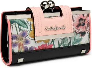 Women Wallet Leather Large Capacity Women's Handbag Large Capacity Long Wallet, with 10-card slots and clips