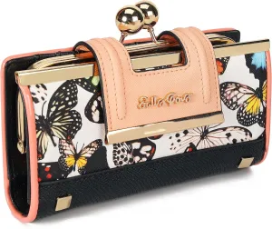 Women Wallet Leather Large Capacity Women's Handbag Large Capacity Long Wallet, with 10-card slots and clips