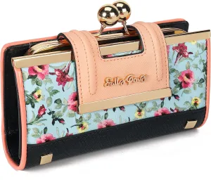 Women Wallet Leather Large Capacity Women's Handbag Large Capacity Long Wallet, with 10-card slots and clips