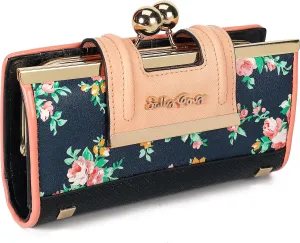 Women Wallet Leather Large Capacity Women's Handbag Large Capacity Long Wallet, with 10-card slots and clips