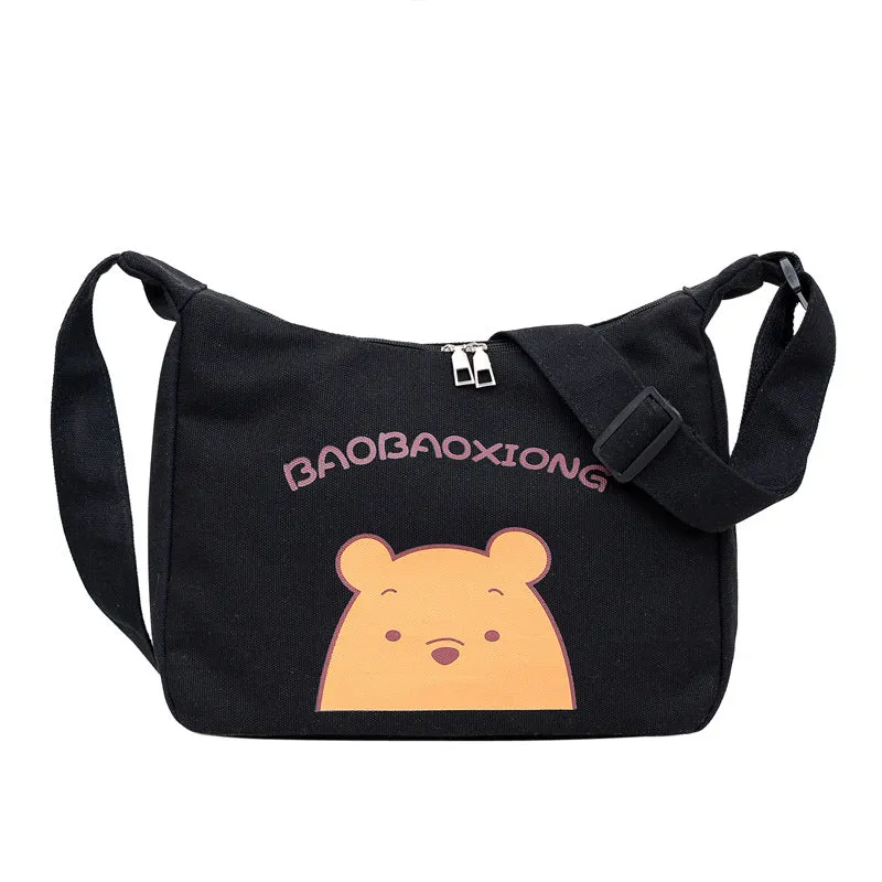 Women's Canvas Fashionable Large Capacity For College Shoulder Bags