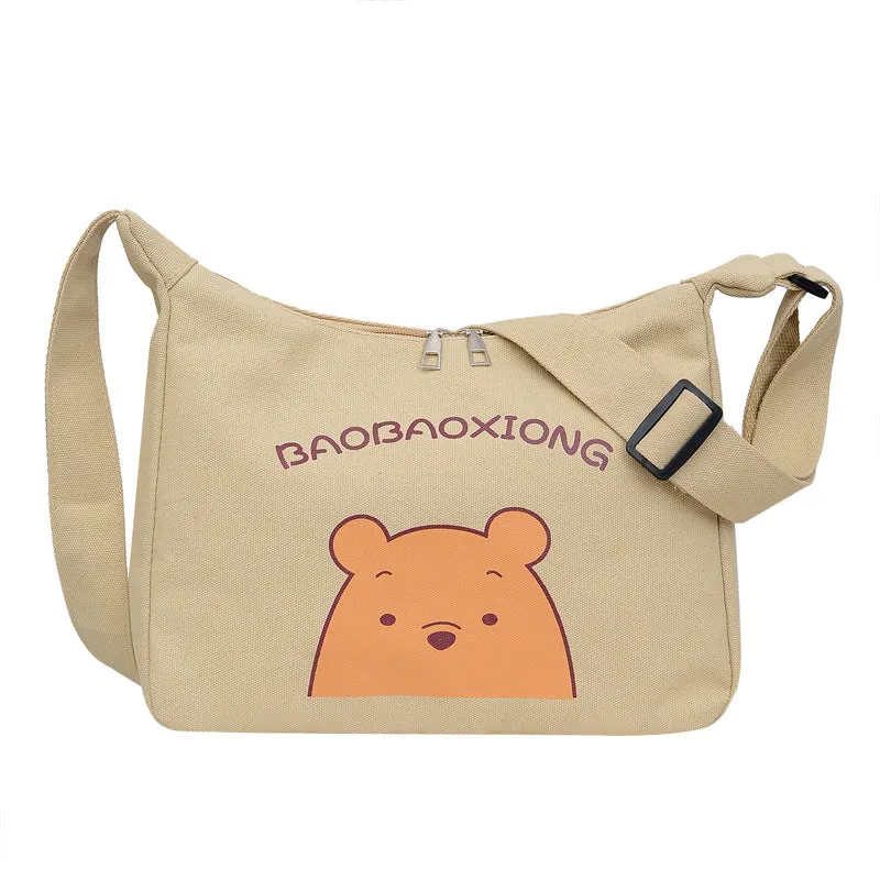 Women's Canvas Fashionable Large Capacity For College Shoulder Bags